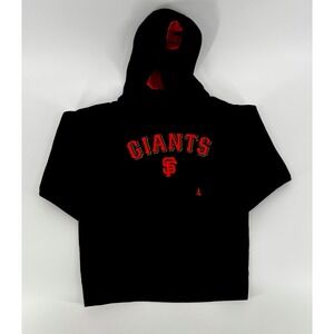 Adidas SF Giants Hoodie Youth L 14-16 Black Pullover MLB Sweatshirt
